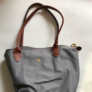 Gray Longchamp Shoulder Tote